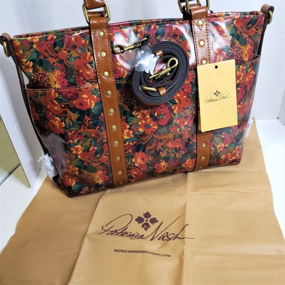 NWT Patricia Nash Leather Rustic Nature Collection Handbag Tote - Picture 4 of 14